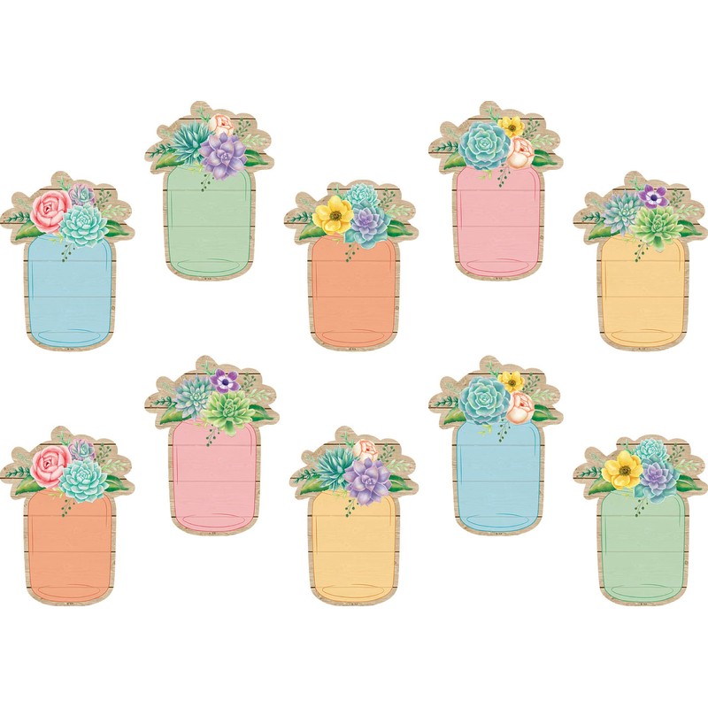Teacher Created Resources Rustic Bloom Mason Jars Accents