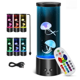 xocome Jellyfish Lava Lamp, Jellyfish Lamp 11.5 Inch Jellyfish Lamp Aquarium LED Tank Mood Lamp Multi Colour Night Light Desktop Round Mood Lamp Decoration Toy with Remote Control