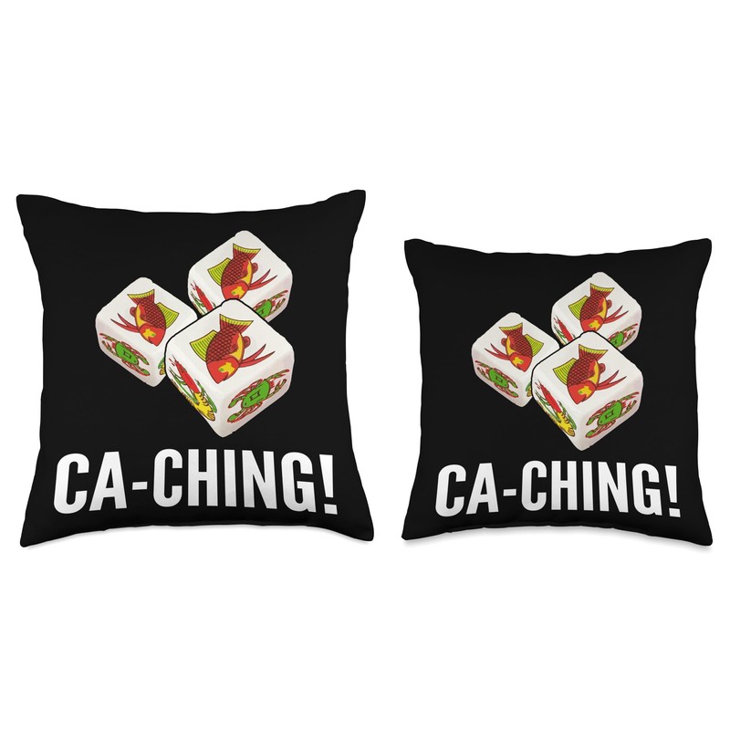 Ca-Ching Bau Cua Tom Cua Vietnamese Board Game Throw Pillow