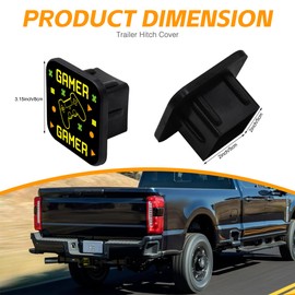 Sutmore Trailer Hitch Cover, Gamer Geometric on Black Hitch Cover Rubber Towing Hitch Plug Covers, Square 2 Inch Receiver Tube Plug Cap for Trucks Cars SUVs