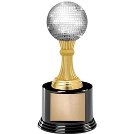 Crown Awards 7" Disco Ball Figure Award On Round Trophy Base
