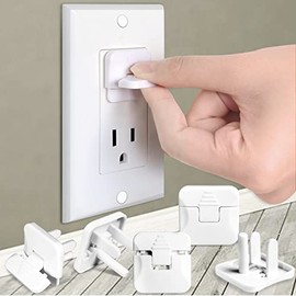 Babepai - Juego de 38 fundas para enchufes de seguridad para bebés (protección eléctrica, protección para niños y niños), color blanco