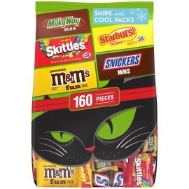 Unbranded Mini Chocolate Bar Snickers Twix M&Ms Mars Milky Way Gummy 3 Musketeers VARIETY - 160 pc Mini Chocolate Variety