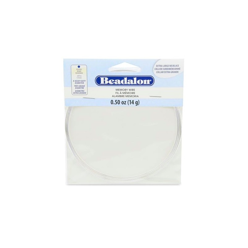 Beadalon Carbon Steel Memory Wire, Extra Heavy Duty Round, Extra
