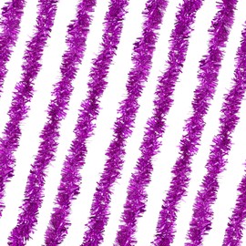 Rocking Party Luxury Thin Metallic Christmas Tinsel Decoration (8 meters, Hot Pink)
