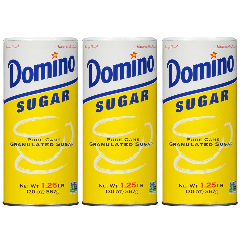 Domino® Granulated Sugar, 20 oz Canister, Sugar Container (Pack of
