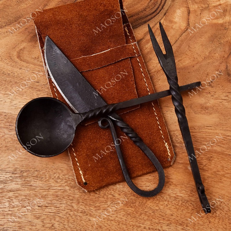 Medieval Cutlery Set, Hand-Forged Medieval Cutlery MAQ2082