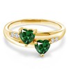 Gem Stone King 18K Yellow Gold Plated Silver Green Simulated