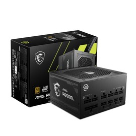 MSI MAG A650GL Gaming Power Supply - Full Modular - 80 Plus Gold Certified 650W - Compact Size - ATX PSU (Renewed)