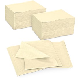 Practicon 125 Pack Cream Disposable Patient Bibs, 18" x 13", 3 Ply Waterproof Paper Bib Sheet with Poly Back, Dental, Medical, Tattoo, Nail Tray or Table Cover, 125 Pack