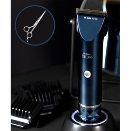 YesBeauty Professional Home Use Cordless Barber Clipper YB-590 Hair Clipper + Hair Cutting Scissors