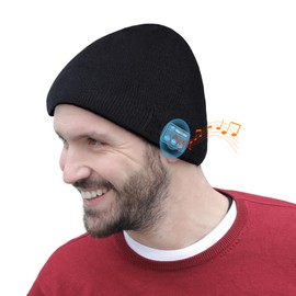 Ceinarry Bluetooth Beanie, Bluetooth 5.2 Wireless Beanies Hats, HD Stereo and Built-in Microphone, 10+ Hours Playtime, Unique Tech Gifts for Men Husband Him Teen, Christmas Stocking Stuffers, Black