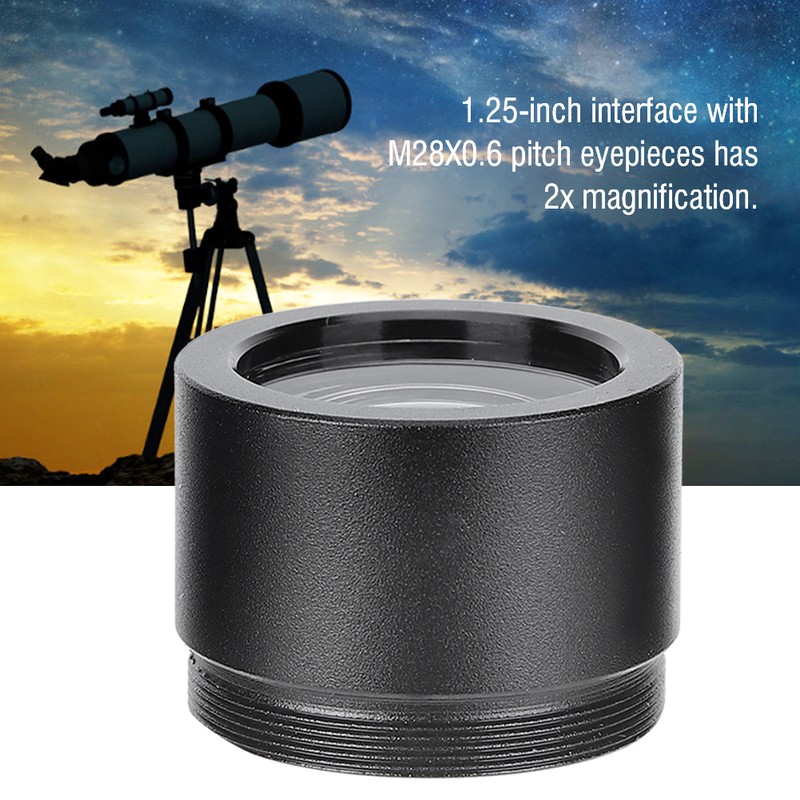 Datyson 2X Eyepiece End Magnification Lens Astronomical Telescope Accessories Black