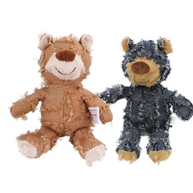 MAXBECK Dog Companion for Heavy Chewers- Indestructible Robust Bear Dog Toy, Resistant Squeaky Dog Toys for Heavy Chewers, Unbreakable Stuffed Plush Dog Toys for Aggressive Chewers (C-Navy+Oak)