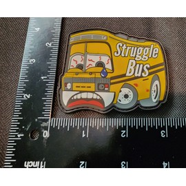 Struggle Bus Funny Cornhole Patch for Bags Backpacks Clothing Patch Hats Hook Backing for The Player strugling to hit The Board or Hole Great White Elephant Gift