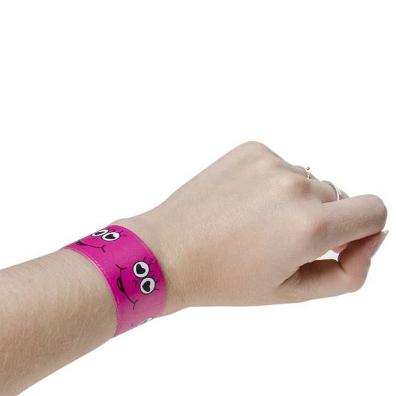 6x Klatscharmband Smiley Gesichter Schnapparmband Mitgebsel Kindergeburtstag