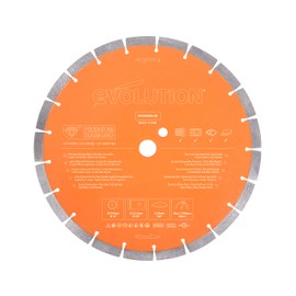 Evolution Power Tools Premium Diamond Blade 12-Inch for Disc Cutter, Concrete Saw | 1 Inch Arbor | High Diamond Concentration | Segmented Diamond Blade for Masonry, Brick, Stone, Roof Tile, Concrete