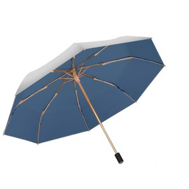 ThreeH UV Umbrella Sun Protection UPF 50+ Compact Travel Umbrella Double Layer Sun Protection with 8 Ribs, blue