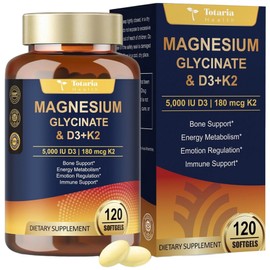 Totaria Magnesium Glycinate 500mg D3 K2 High-content, well-absorbed nutritional supplement, 1 unit, 120 tablets / 토타리아 마그네슘 글리시네이트 500mg D3 K2 고함량 흡수율좋은 영양제, 1개, 120정