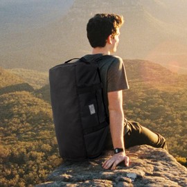 Lyweem 60L Duffle Bag for Men Travel Duffel Bag Large Size for Women Weekender Overnight with Shoes Compartment Multifunctional Gym Bags, Black