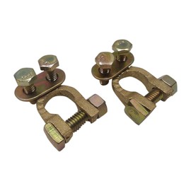 Ter-Mex TM3 - 2X Battery Solid Brass Automotive Cable Ends Terminals Top Post Clamps Connectors (Pack of 2)