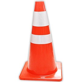 HELIOS 28 Inch PVC Safety Cone With Reflective Stripes - ST28