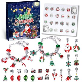 WEVOL Advent Calendar 2023 Girls Children, Advent Calendar Jewellery Girls, DIY Charm Bracelet Crafts Girls Gift, 24 Filling Christmas Calendar Children Gift Girls 5 6 7 8 9 10 11 12 Years
