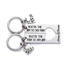 LParkin The Office Keyring You are The Pam to My Jim Keyring Set The Office TV Show Inspired Boyfriend Girlfriend Couples Gift His and Hers Anniversary