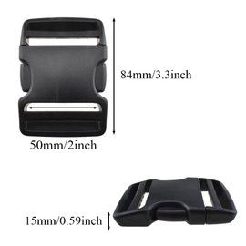 Hao Pro 2" Width Quick Side Release Buckles Speedy Pinch Double Loop End Hold Tight Withstand Constant Motion Strong Plastic Clips Snaps 4 PCS for Nylon Webbing Strap Backpack Costume Dog Collars