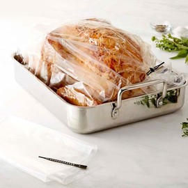 Oven Bags Turkey Oven Bags Cooking Roasting Bags for Chicken Meat Ham Seafood Vegetable, Transparent (50×65 cm /20 × 26Inch) 10Counts with 10 Straps