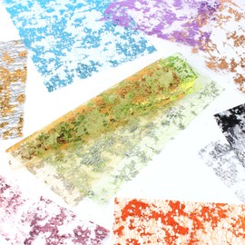 Diuhofart A4 Size Colorful Foil Textured Fabric Art Paper Scrapbooking Decorative, 10 Sheets Sparkle Metallic Lace Mesh for Crafts, Junk Journaling Supplies, Card Making, Collage