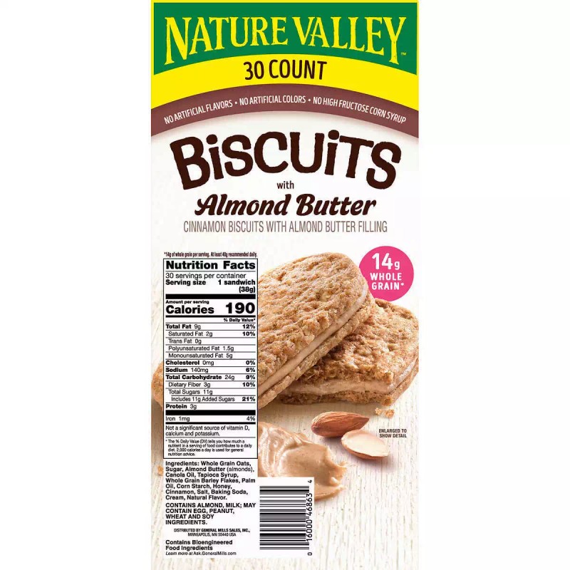 Nature Valley Biscuits with Almond Butter, 1.35 Ounce (30 Count)
