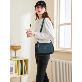 FORRICA Casual Umhängetasche Damen Große Crossbody Handtasche Frauen Leichte Nylon Schultertasche Multi Taschen Grün