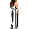 SxClub Women's Casual Wide Leg Jumpsuits Sexy Spaghetti Strap Striped