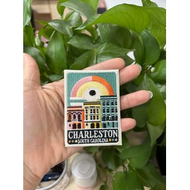 Vagabond Heart Charleston Patch - Charleston South Carolina Iron On Travel Badge - Rainbow Row Souvenir