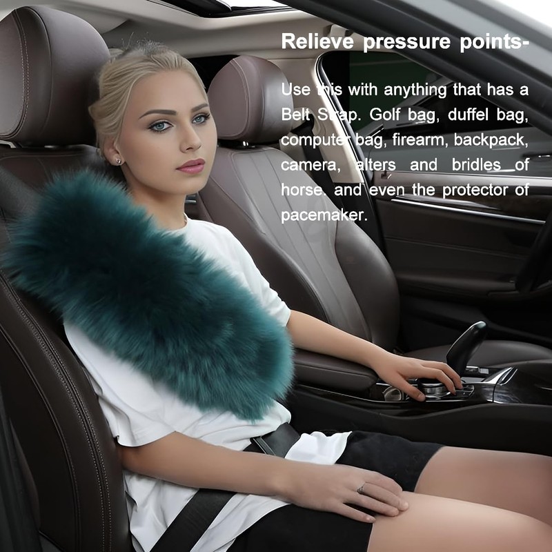 OGLAND 2 Pack 13.4inch Big Plush Soft Wool Sheepskin Seat