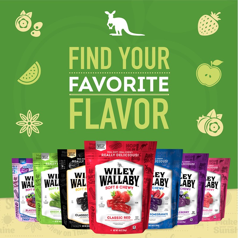 Wiley Wallaby Licorice 10 Ounce Classic Gourmet Soft & Chewy