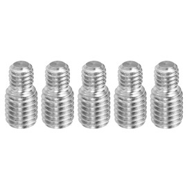 PATIKIL 5 Pack M6*M8*16 Ends Thread Stud Bolts 304 Stainless Steel Rod Bolt Thread Reducer Adapter Furniture Hardware 16mm Length