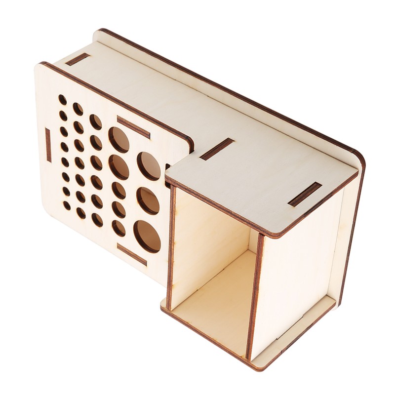 Multi Hole DIY Craft Tool Storage Wooden Holder Basswood Leather