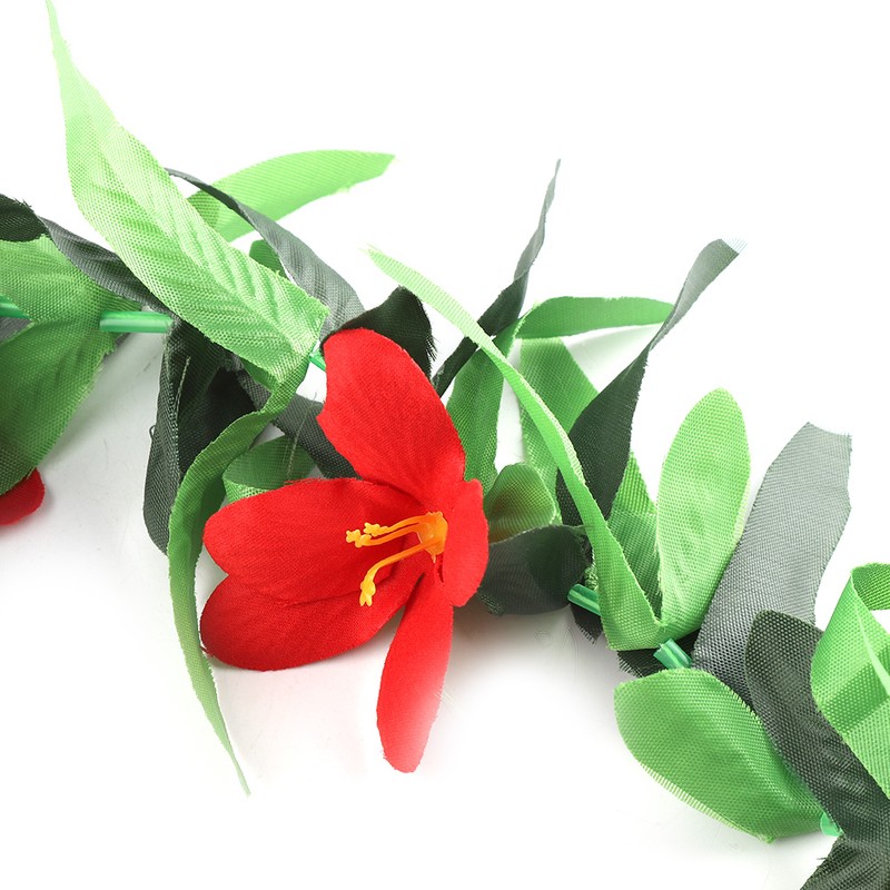 3pcs Assorted Color Hawaiian Leis Tropical Party Simulated Flower Leaf