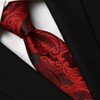 KissTies Mens Red Tie And Pocket Square Paisley Necktie