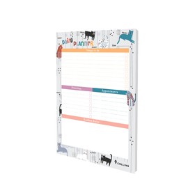 Collins Debden Maru Cat Design A5 Daily Tasks Note Pad - Things To Do Planner Notepad, 60 Sheets, White Paper 210x148mm Pink