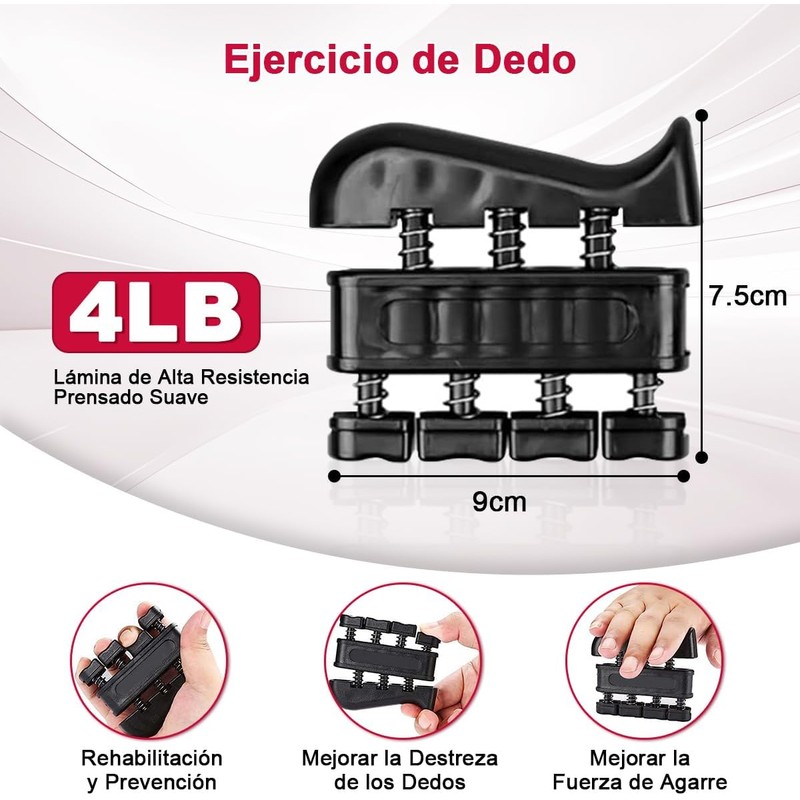Ejercitador de Mano 6 en 1, Fortalecedor de Agarre, Hand