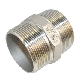 Megairon 2" x 2" NPT Male Threaded Hex Nipple,Stainless Steel 304 Quick Coupler Pipe Fitting