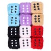 6 Pairs Car Rearview Mirror Hanging Plush Dice with Dots