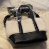 J.CREW J Crew Tote Bag Mini Montauk Sherpa Leather White