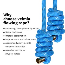 veimia Flow Rope for Fitness High Performance Double Woven Workout Rope Adjustable Flow Jump Rope for Men Women Training Indoor Outdoor Cardio Exercise Rope for beginner