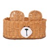 Generic Rattan Tissue Box Cover, Cute Bear Decorative Woven Paper