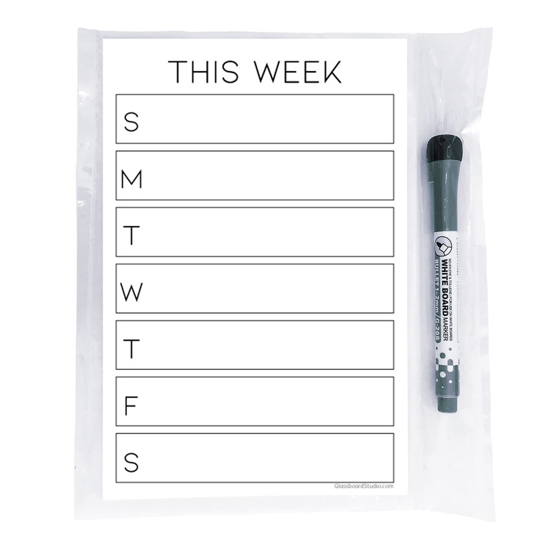 Dry Erase Weekly Calendar Planner Sticker Decal | Removable &