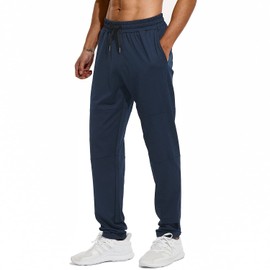 HODOSPORTS 32"/34"/36"/38"/40" Inseam Tall Mens Sweatpants Zipper Pocket Extra Tall Joggers Workout Pants Navy-34-M